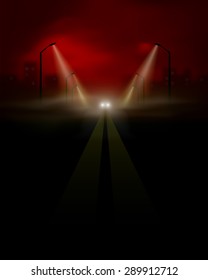 dark city road vector