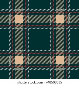 Dark classical checkered fabric design. Seamless vector pattern for shirts, suits, coats. White, grey, red, beige.