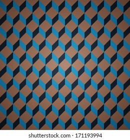 Dark clean vector color retro abstract isometric seamless background pattern