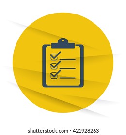 Dark Clipboard Checklist icon label on wrinkled paper