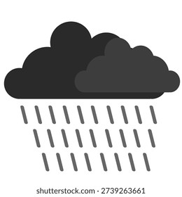 Dark cloud bad weather clip art. Dark cloud graphic resources with dark rain can use to printable or social media. Dark cloud vector illustration isolated in white background