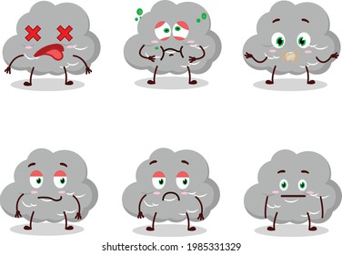 Dark cloud cartoon character with nope expression. Vector illustration