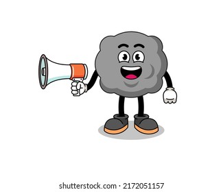 dark cloud cartoon illustration holding megaphone , character design