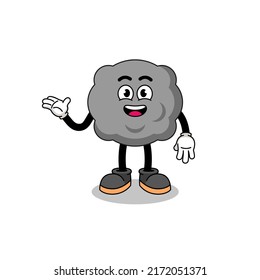 dark cloud cartoon with welcome pose , character design