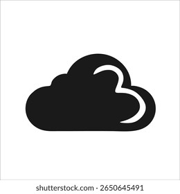 dark cloud icon logo with vector illustration