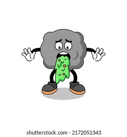 dunkle Cloud-Maskottchen-Cartoon Erbrechen, Zeichendesign