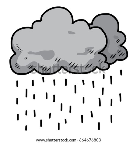 Dark Cloud Rain Cartoon Vector Illustration Stock Vector (Royalty Free ...
