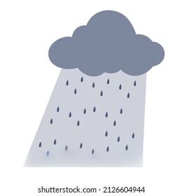 dark cloud, a cloud with rain on a white background