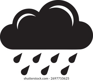 Tormenta de Clima de ícono de lluvia de nube oscura.