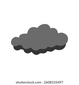 Dark Cloud Vector Illustration Isolated on White Background