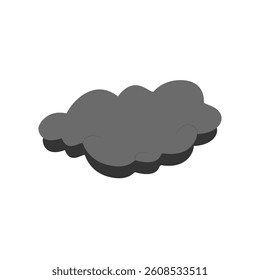 Dark Cloud Vector Illustration Isolated on White Background