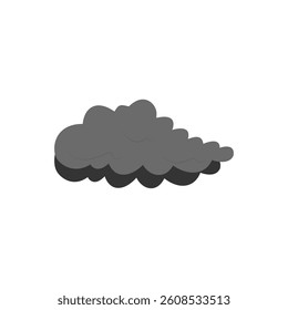 Dark Cloud Vector Illustration Isolated on White Background
