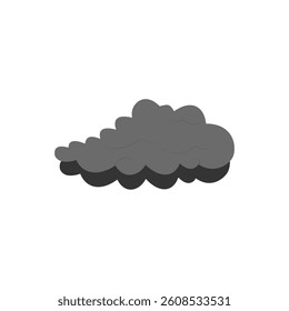 Dark Cloud Vector Illustration Isolated on White Background