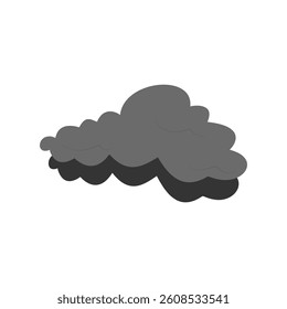 Dark Cloud Vector Illustration Isolated on White Background
