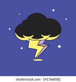 Ilustración de truenos oscuros, ilustración de patrones climáticos aislados.