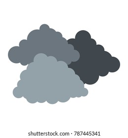 Dark cloudy icon. Flat illustration of dark cloudy vector icon isolated on white background
