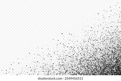 Dark Coal Vector Transparent Background. Sullen Dynamic Dust Design. Circular Grain Brochure. Black Powder Fall Decoration. Graphic Dotted. Splash Sand Cover.