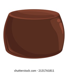 Dark cocoa icon cartoon vector. Candy piece. Bar chocolate
