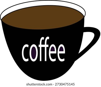 Taza de café oscuro Victor y textos 