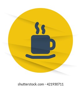 Dark Coffee icon label on wrinkled paper
