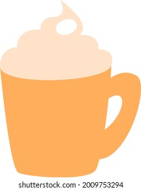 Dunkler Kaffee mit heller Sahne, Illustration, Vektorgrafik auf weißem Hintergrund.