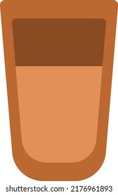 Dark coffee with milk, illustration, vector on a white background.