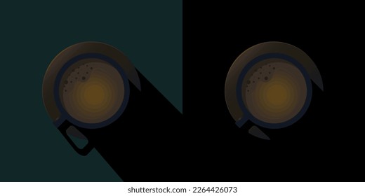 Dunkler Kaffeesatz aus Vektorgrafik.