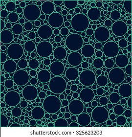 dark cold colors blue, indigo, teal, cyan, green, lime. Line circles of different sizes suitable for wall stickers, abstract solution