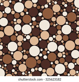 dark cold colors brown, ochre, beige. Colorful circles of different sizes suitable for wall stickers, abstract solution