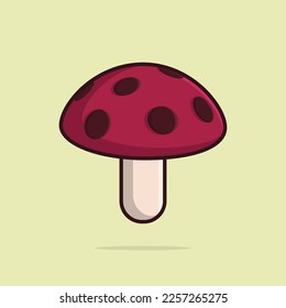 Dark color amanita mushrooms vector illustration