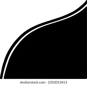 Dark color bottom corner with wavy line