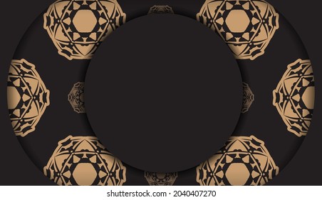 Dark color brochure with orange Indian ornament