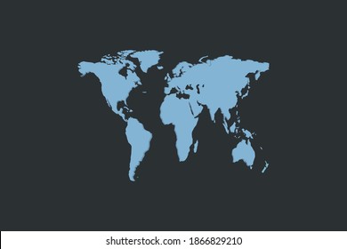 dark color earth map on black background, vector
