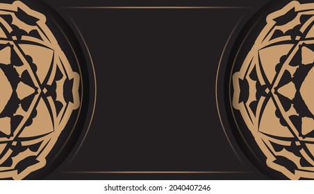 Dark color flyer with orange vintage ornament
