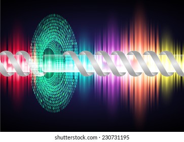 Dark color Light Abstract Technology background for computer graphic website internet. sound wave.