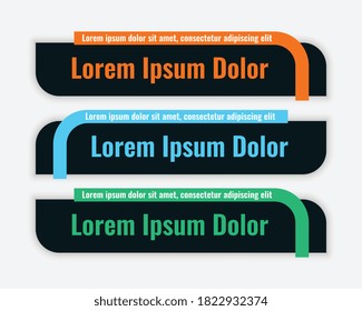 Dark Color Lower Third Flat Style Banner Design