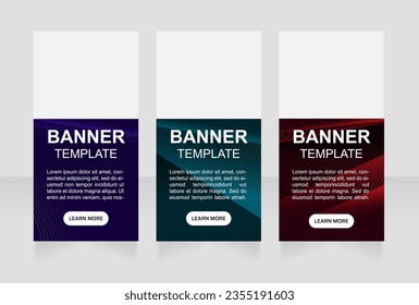 Dark color minimalist business web banner design template. Vector flyer with text space. Advertising placard with customized copyspace. Printable poster for advertising. Arial font used