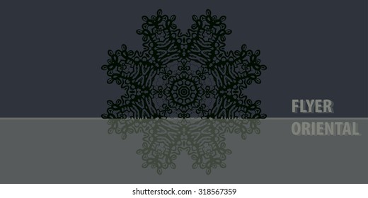 Dark color oriental mandala cover design with Islamic, Arabic, Indian, Ottoman, Asian motifs. 