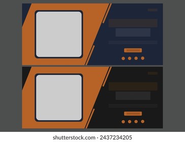 Conjunto de plantillas de color oscuro con tamaño estándar para la foto de portada.  Adecuado para redes sociales. Cubierta de diseño para negocios, corporativos, finanzas, comida, belleza, moda, deportes, educación sin imágenes