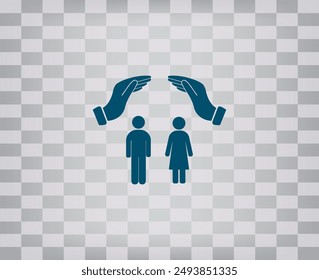 Icono de Vector de color oscuro sobre fondo gris a cuadros con degradado