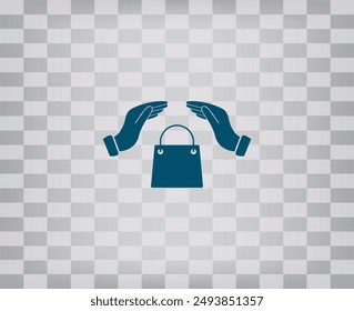 Icono de Vector de color oscuro sobre fondo gris a cuadros con degradado