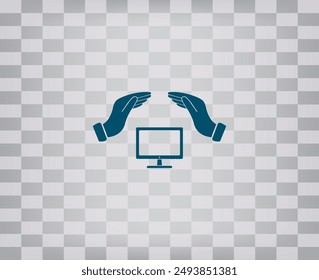 Icono de Vector de color oscuro sobre fondo gris a cuadros con degradado