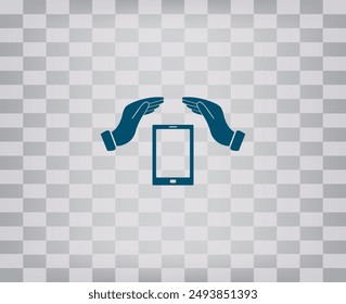 Dark color vector icon on gray checkered background with gradient