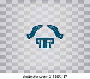 Icono de Vector de color oscuro sobre fondo gris a cuadros con degradado