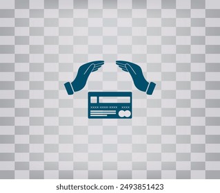 Dark color vector icon on gray checkered background with gradient