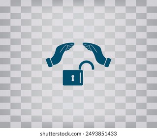 Dark color vector icon on gray checkered background with gradient