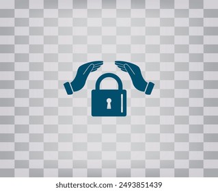 Dark color vector icon on gray checkered background with gradient