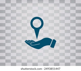 Icono de Vector de color oscuro sobre fondo gris a cuadros con degradado