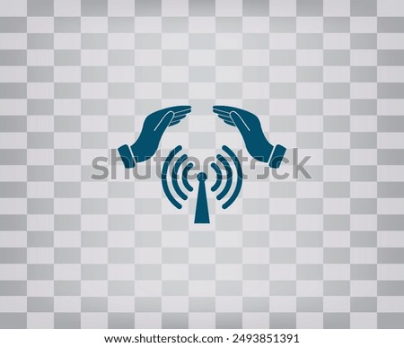 Dark color vector icon on gray checkered background with gradient
