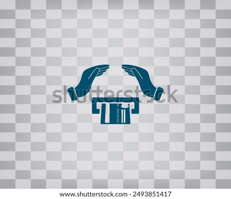 Dark color vector icon on gray checkered background with gradient